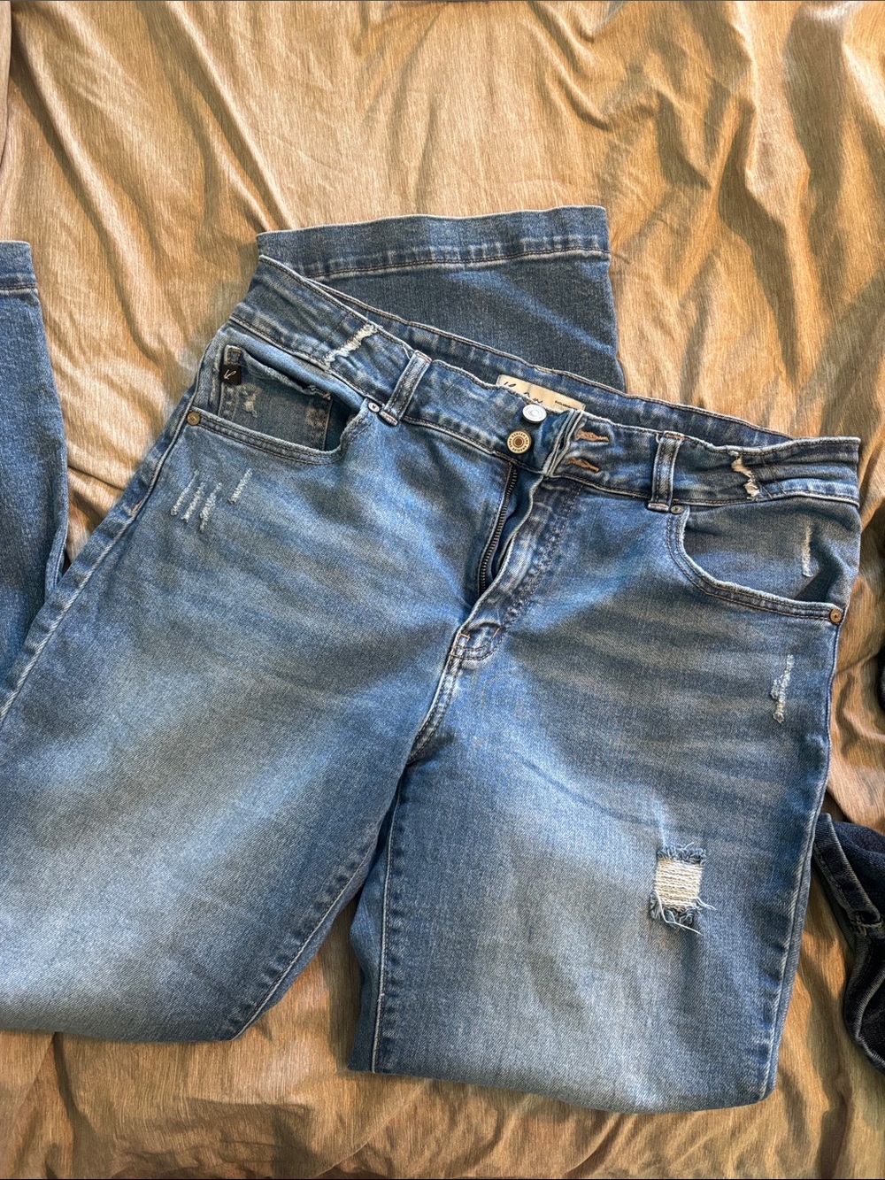 KanCan Medium Blue Distressed Bootcut Jeans